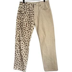 Vintage 90s Levi’s 501 USA Made Jeans 34x30 Custom Leopard Patchwork